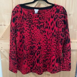 Chico’s pullover animal print sweater. Size 2. Excellent condition.